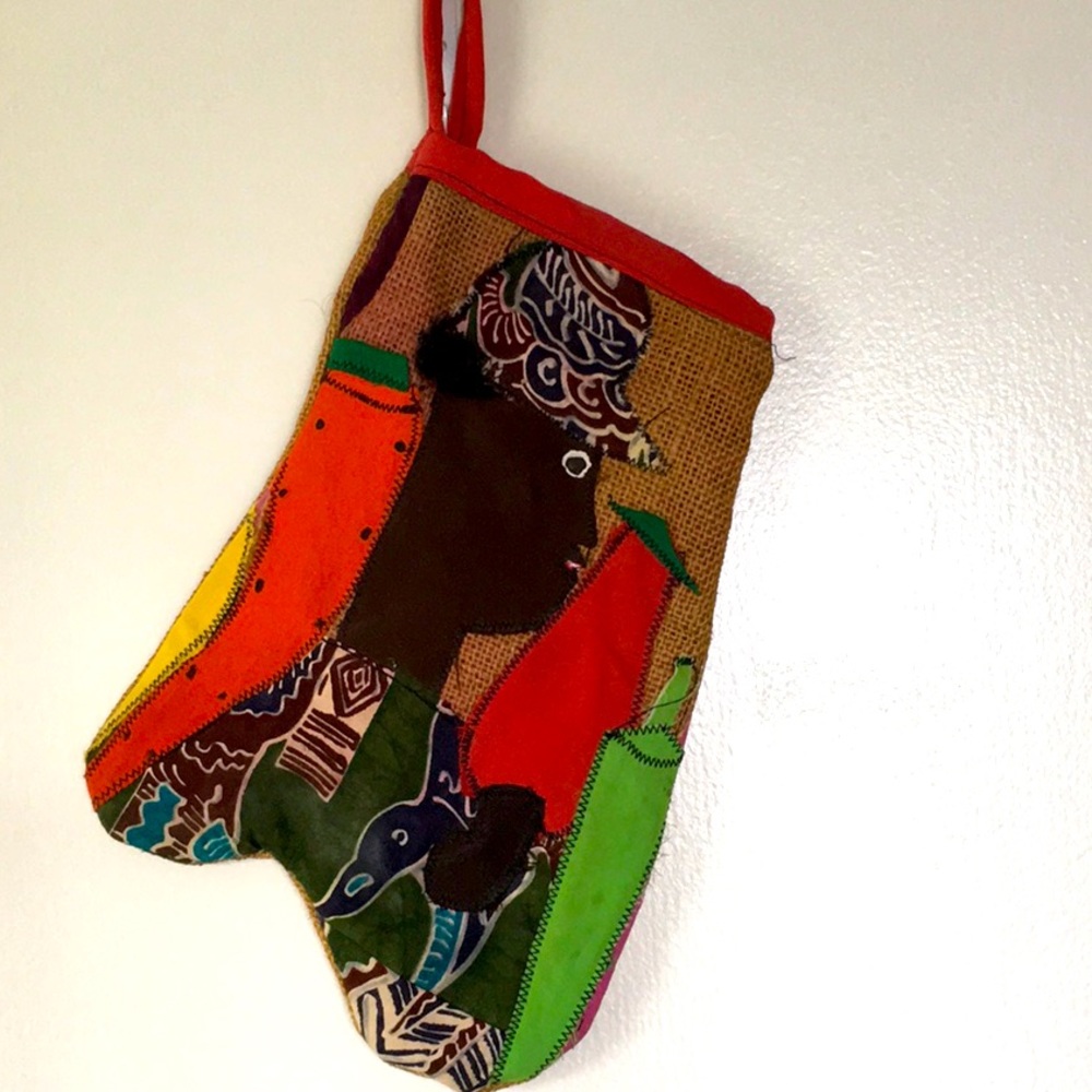 Fabric Oven Glove on Burlap